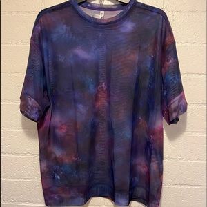 NWT Athleta Mesh Oversized Print Tee